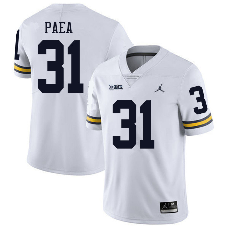 Jordan Brand Men #31 Phillip Paea Michigan Wolverines College Football Jerseys Sale-White - Click Image to Close